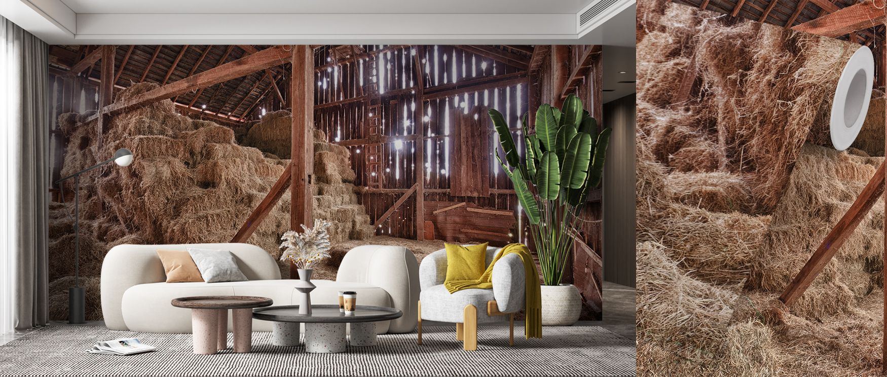 Rustic elegance flows through Barn Beams Wallpaper, blending shades of honeyed oak and antique ash. Each surface gleams with softness and soul, turning interiors into havens of warmth, balance, and handcrafted charm grounded in authenticity and quiet beau