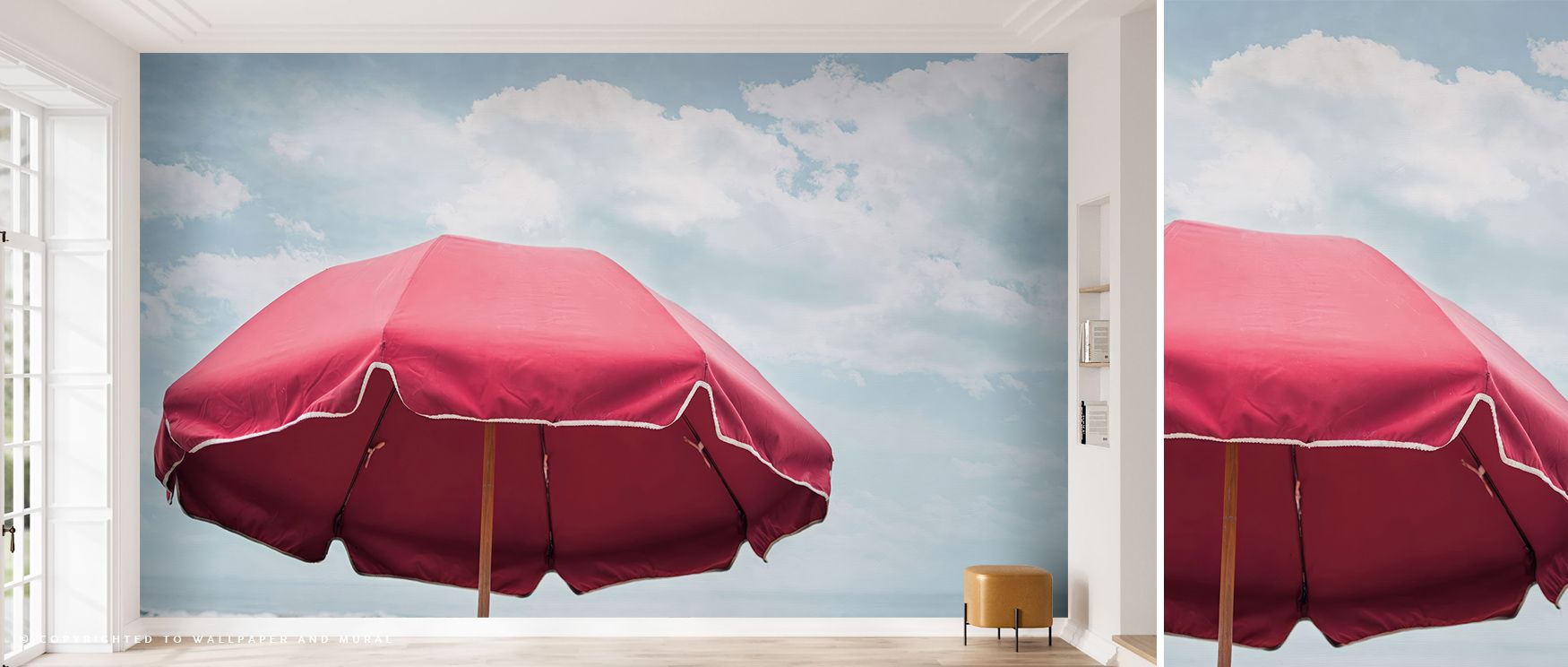 Tranquil tone envelops Beach Bliss I Wallpaper, capturing dawn’s serenity and sea breeze motion. The design inspires calm thought and visual openness, bringing soothing ambience to rooms devoted to rest and reflection.