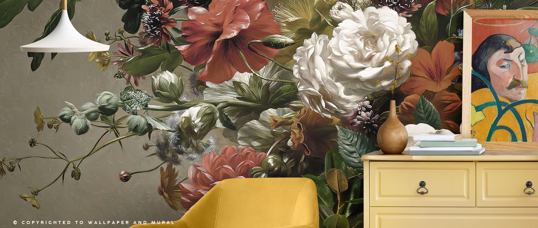 Gentle petals bloom throughout Beauty of Flora Wallpaper, glowing under diffused light. Each shape echoes organic motion, adding emotion and comfort to interiors designed with mindfulness, tranquility, and classic floral elegance.