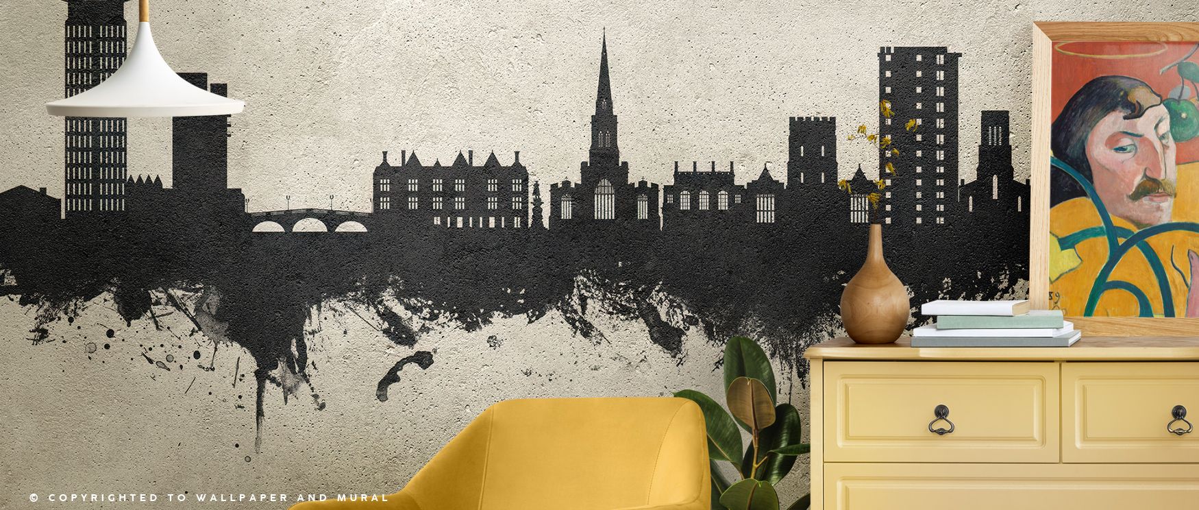 Faint light reveals architectural contour within Bedford England Skyline Concrete Wallpaper, where structure meets tone in serene composition. The skyline’s geometry feels poetic and strong, transforming interiors into urban sanctuaries of sophistication 