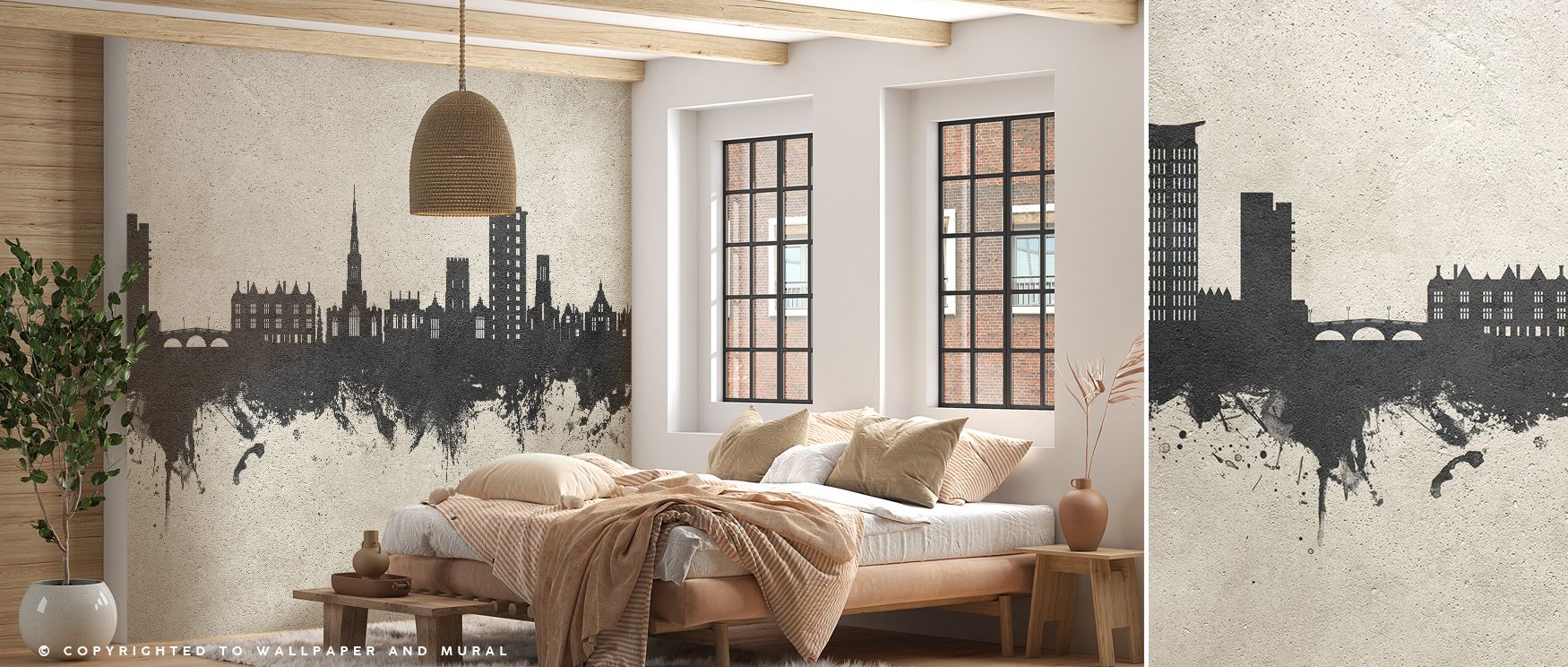 Architectural balance defines Bedford England Skyline Concrete Wallpaper, where texture softens concrete precision. The interplay of grey tones and depth turns walls into visual landscapes that convey harmony, character, and composed metropolitan grace.