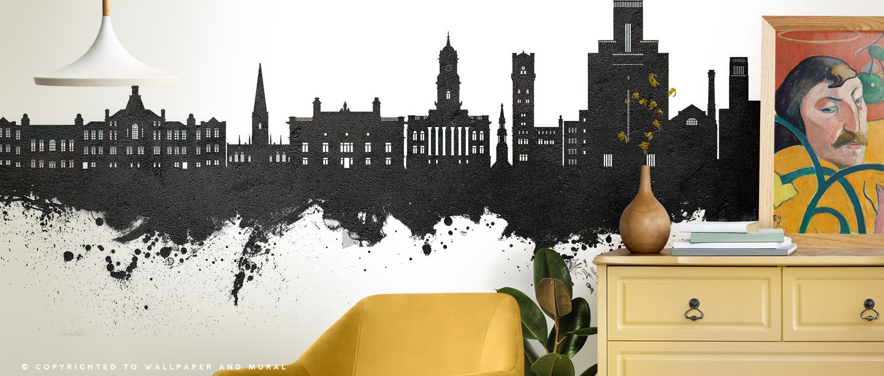 Monochrome rhythm flows through Birkehead England Skyline Black & White Wallpaper, where each structure reveals proportion and balance. The pattern radiates serenity and clarity, creating rooms grounded in minimalist beauty and refined architectural desig