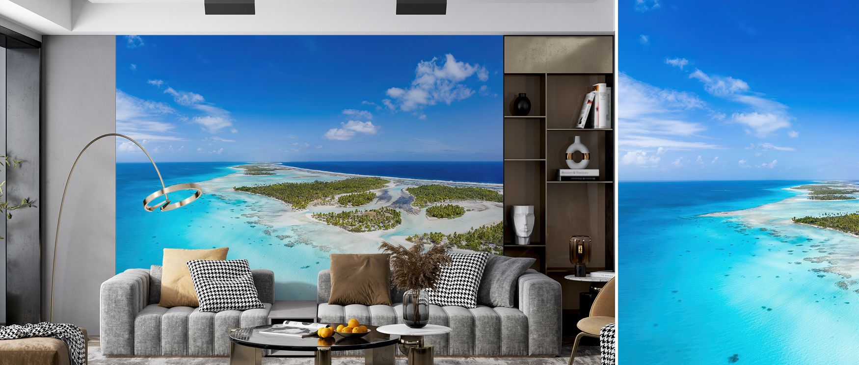 Radiant calm glides through Blue Lagoon Tropical Escape Wallpaper, where nature’s tone meets refined artistry. Each layer conveys balance and stillness, transforming spaces into luminous retreats of warmth and tropical peace. 