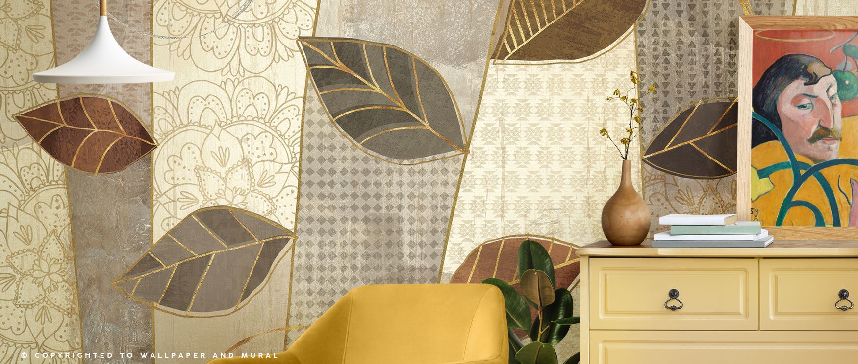 Organic motion breathes through Bohemian Leaves I Neutral Wallpaper, blending detail and air. The palette reflects restraint and beauty, adding balance and tactile richness to interiors grounded in nature’s charm. 