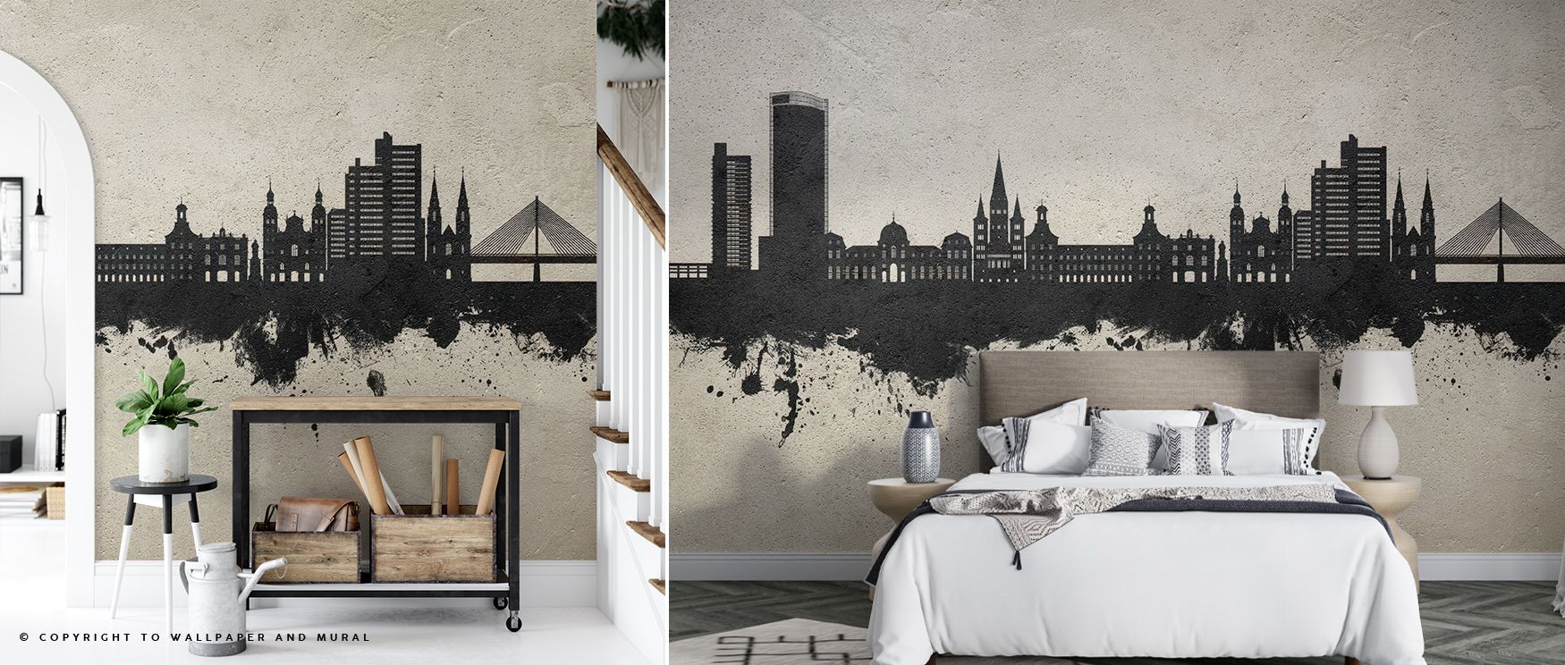 Cool tonal gradients move across Bonn Skyline Concrete Wallpaper, where each edge captures form. The composition embodies refined simplicity, turning rooms into havens of structural calm and design purity. 