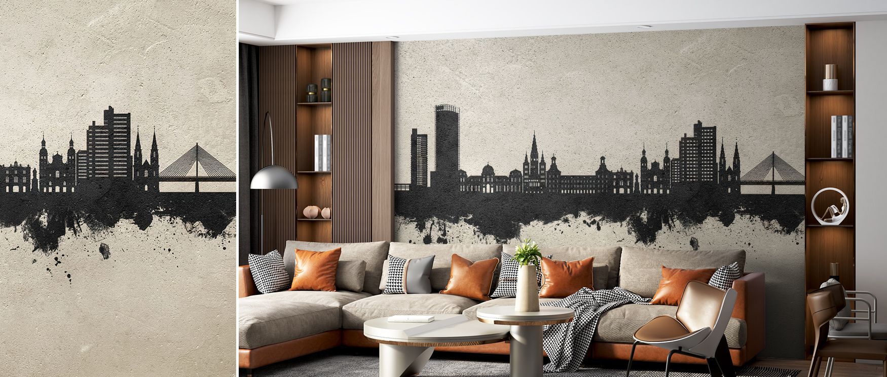 Muted silver light drifts within Bonn Skyline Concrete Wallpaper, balancing modern design and minimal strength. The scene reflects artistic structure and peaceful restraint, enriching interiors with quiet balance. 