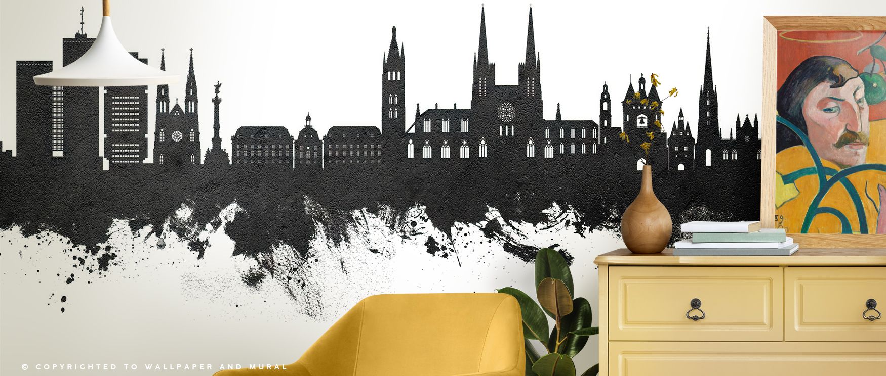 Gentle contrast illuminates Bordeaux France Skyline Black & White Wallpaper, merging structure and air. Each silhouette feels deliberate and serene, perfect for interiors seeking subtle urban elegance. 