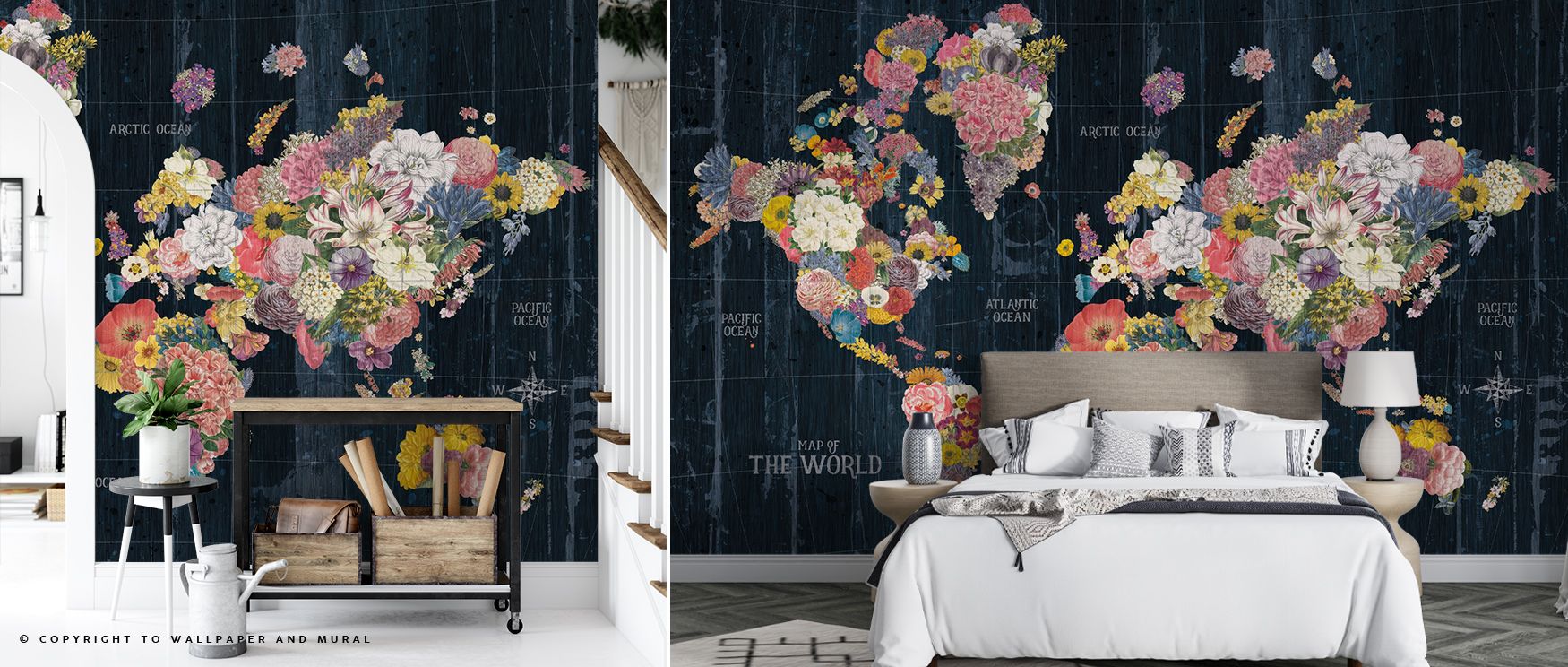 The Botanical Floral Map Words Wallpaper captures the romance of discovery through its blend of natural and scholarly motifs. Botanical forms rise over delicate map contours, creating an elegant balance of curiosity and serenity, ideal for refined creativ