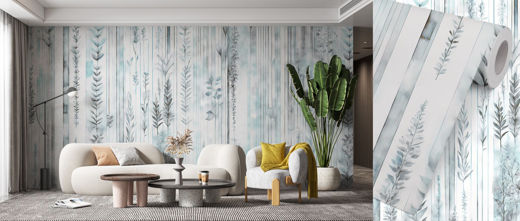 Grace flows through every contour of the Botanical Wall Teal Wallpaper, combining lush organic motifs with modern restraint. Its painterly texture offers calm sophistication, creating spaces of gentle allure and understated elegance. Ideal for living or d