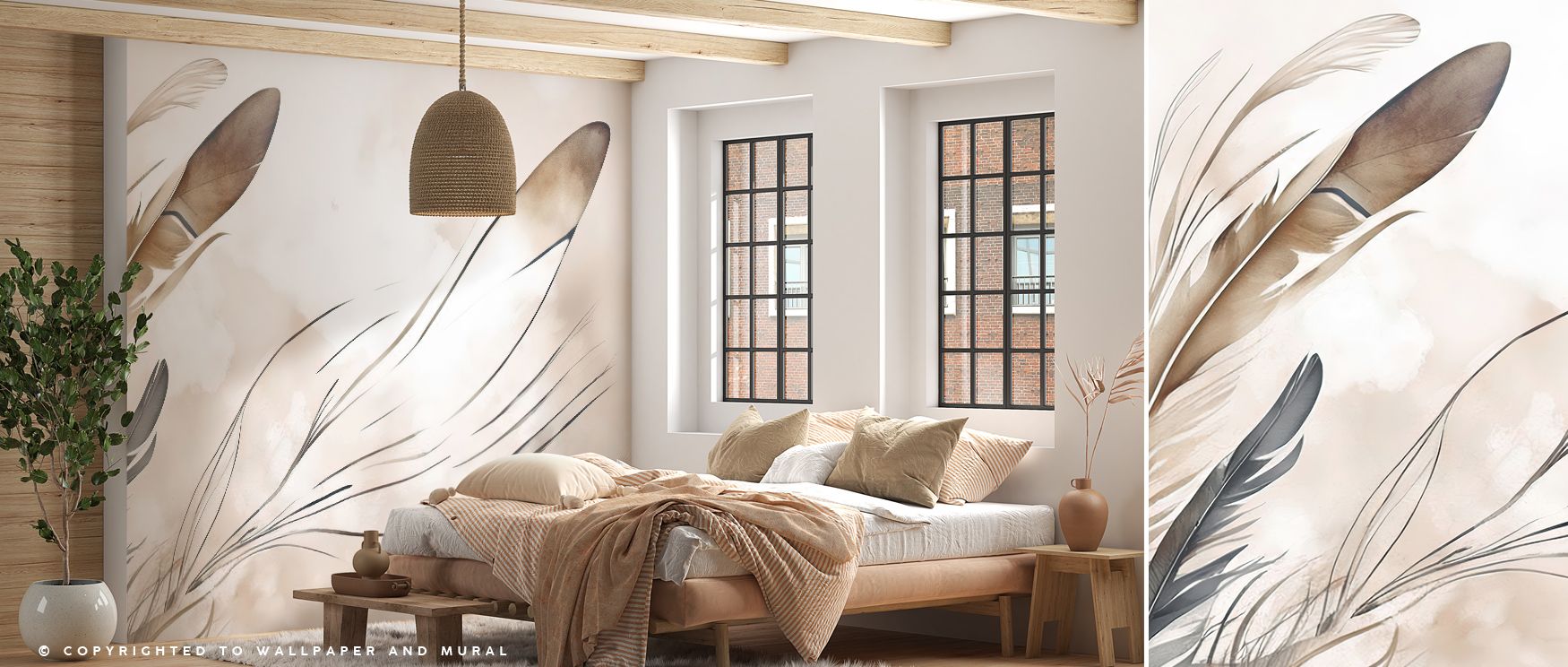 Gentle transitions of bronze and umber define the Breath Brown Wallpaper, creating a landscape of color that evokes the warmth of earth. The pattern appears alive with energy yet deeply calming, turning walls into living surfaces that whisper of stillness