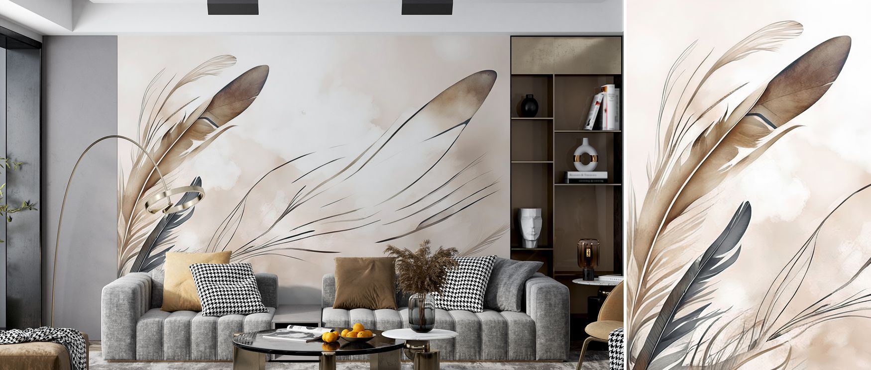 The refined texture of the Breath Brown Wallpaper reveals patterns that feel alive yet serene. Every brushlike motion blends seamlessly into the next, forming an understated rhythm of calm. The tones echo nature’s honesty—soft, grounded, and infinite. Des