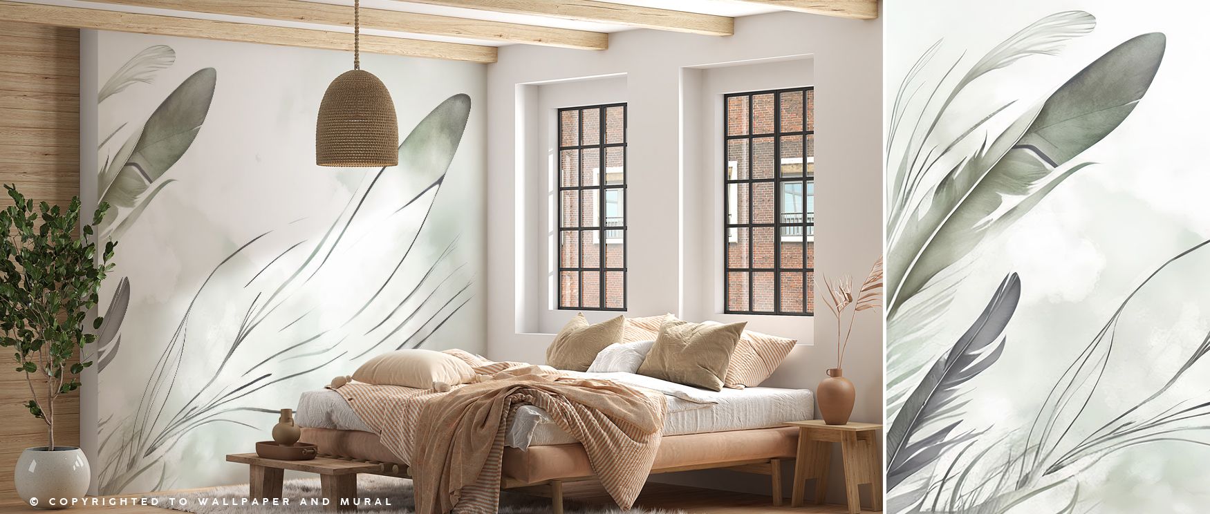 Gentle tones of olive and jade flow together in the Breath Green Wallpaper, evoking dew-laden leaves kissed by morning light. Each shade feels alive with calm energy, creating soothing balance within minimalist interiors. Its composition captures both mov