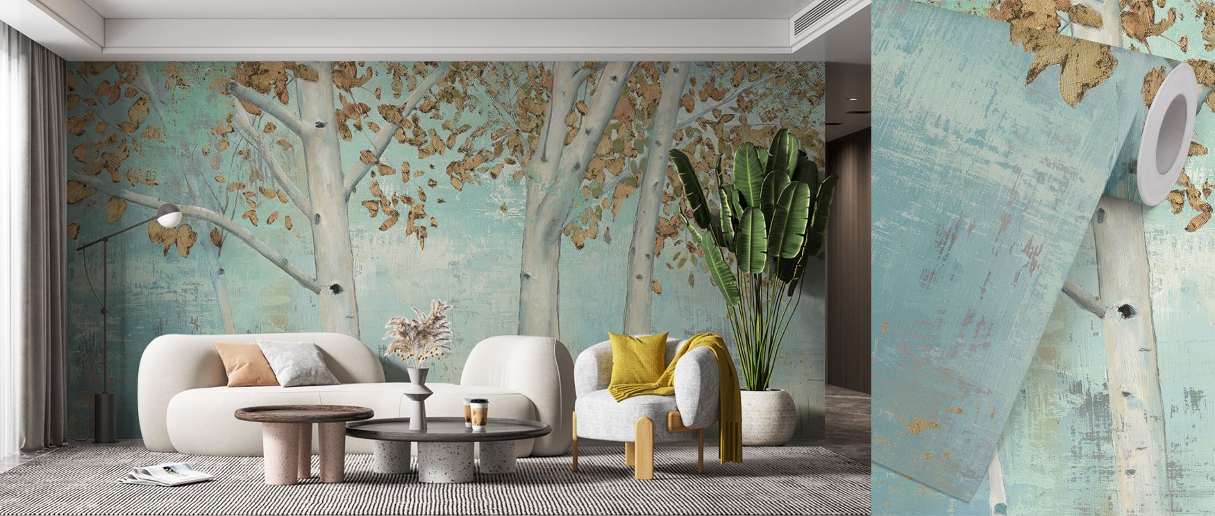 Emerald tones shimmer across the Bright Forest Wallpaper, breathing life and depth into every fold of its woodland design. The play of sunlight through textured foliage creates luminous stillness—a balance of freshness and calm. Ideal for interiors emphas