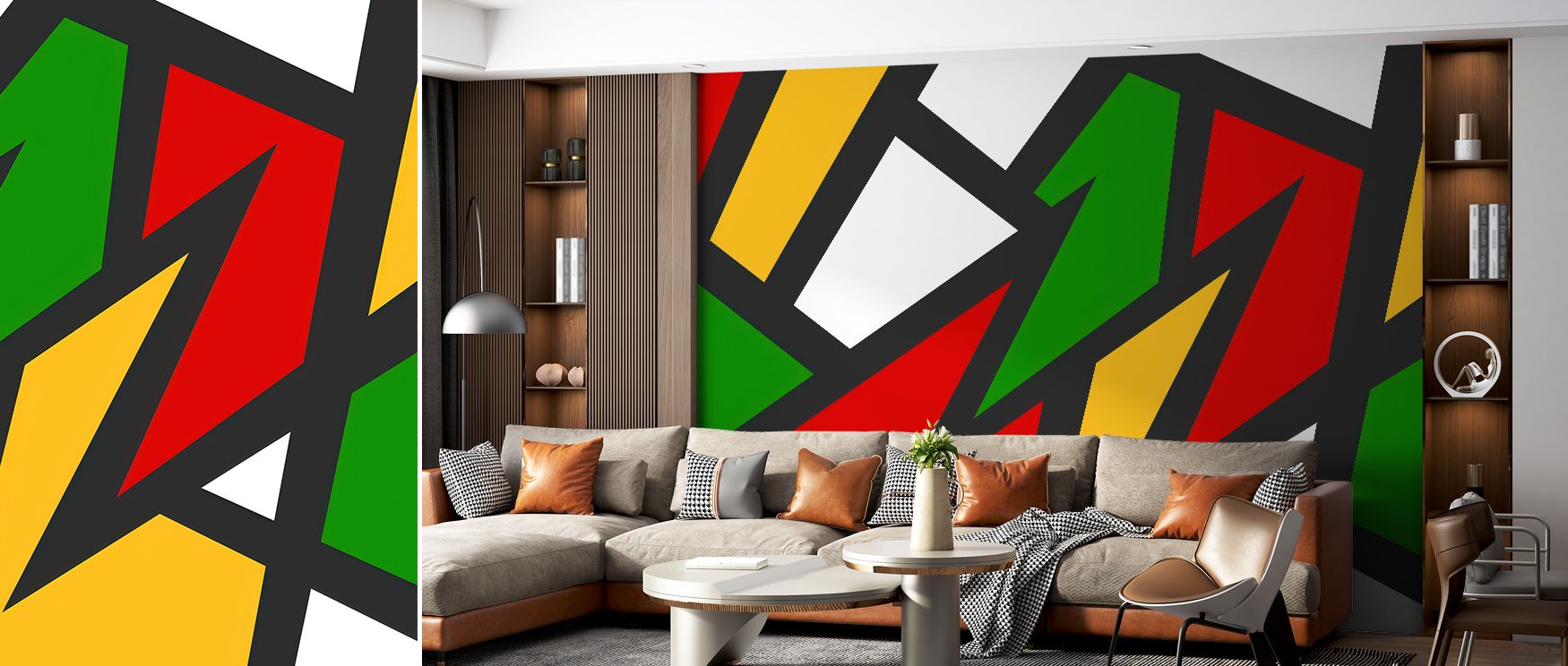 Contemporary artistry comes alive in the Broken Window Wallpaper, blending sharp geometry with quiet minimalism. The fragmented pattern symbolizes balance between chaos and harmony, infusing interiors with an urban elegance. Subtle variations of light pla
