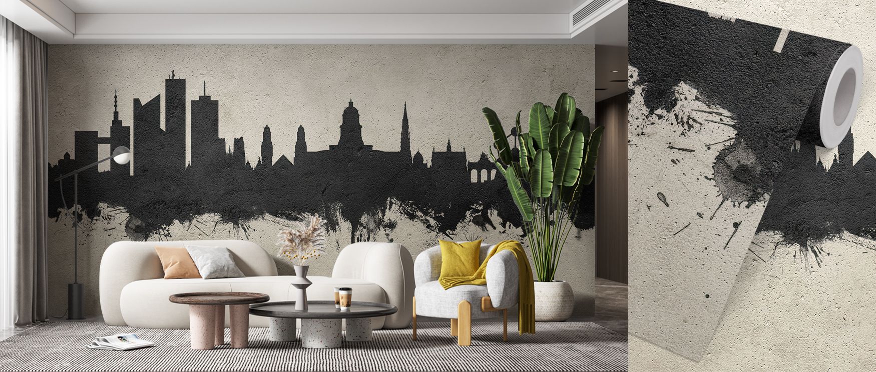 Layered hues enrich the Brussels Belgium Skyline Concrete Wallpaper, revealing depth within its minimalist canvas. The skyline’s linear geometry merges seamlessly with soft shadow, producing a contemporary aesthetic of composure and restraint. Perfect for