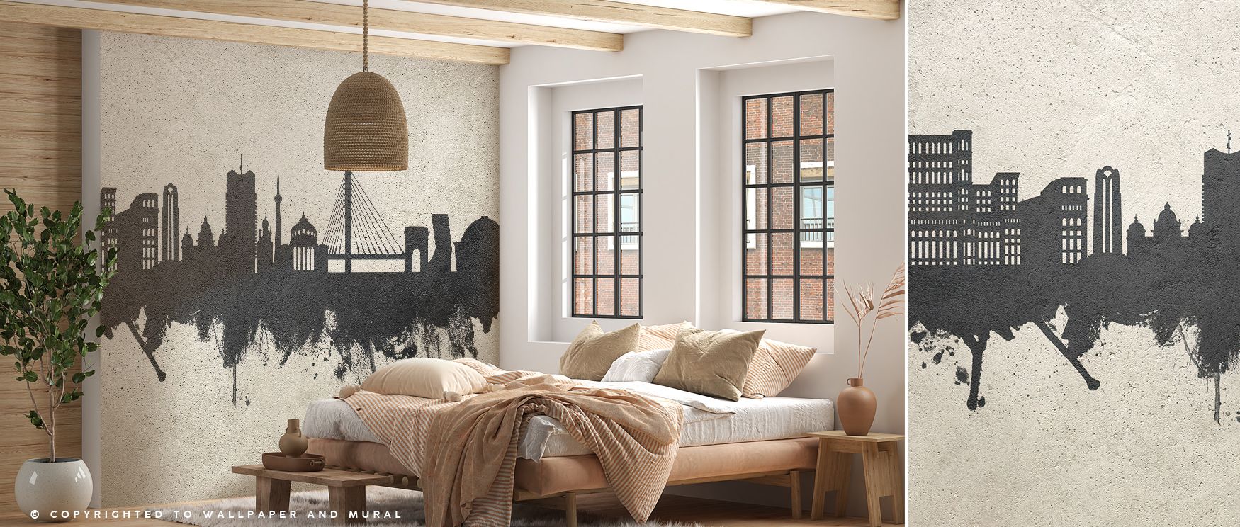 Cool serenity shines through the Bucharest Romania Skyline Concrete Wallpaper, its grey palette unfolding in layers of soft light. The skyline glows gently against its textured base, merging shadow and geometry. This composition conveys modern discipline 