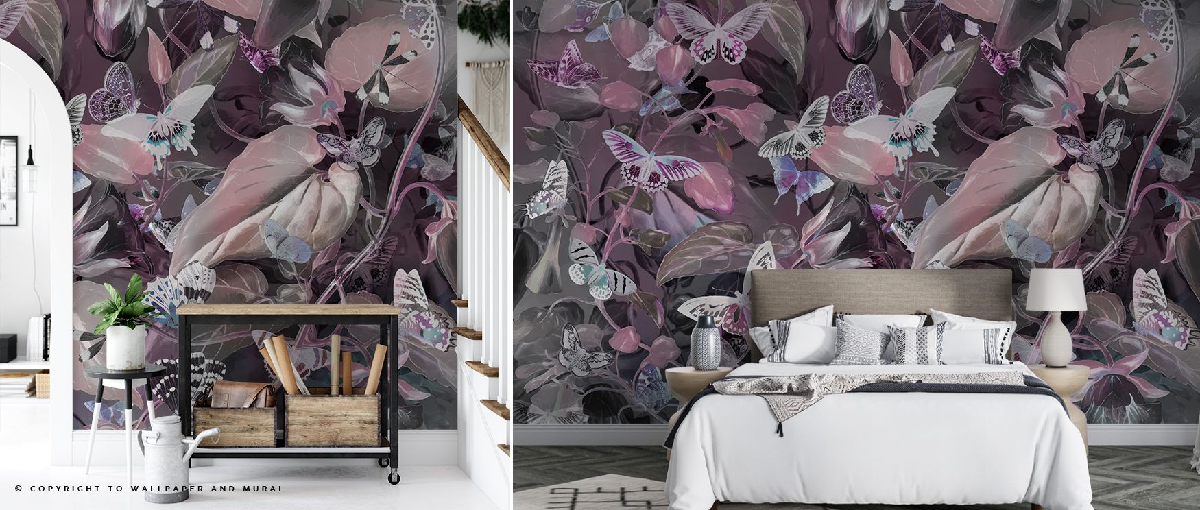 Subtle luminosity defines the Butterfly Paradise Pink Wallpaper, as each wing catches gentle light. The interplay of pale rose and silver undertones brings stillness and grace. Perfect for serene bedrooms or creative living spaces, it evokes emotion and c