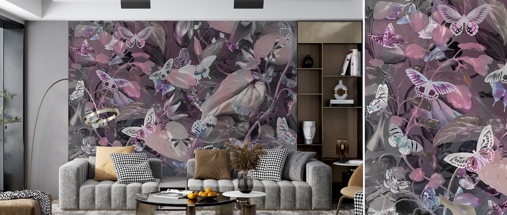 Dreamlike layers of motion animate the Butterfly Paradise Pink Wallpaper, uniting shadow and light with precision. The design feels alive yet peaceful, wrapping interiors in balanced calm that mirrors nature’s quiet grace and elegance. 