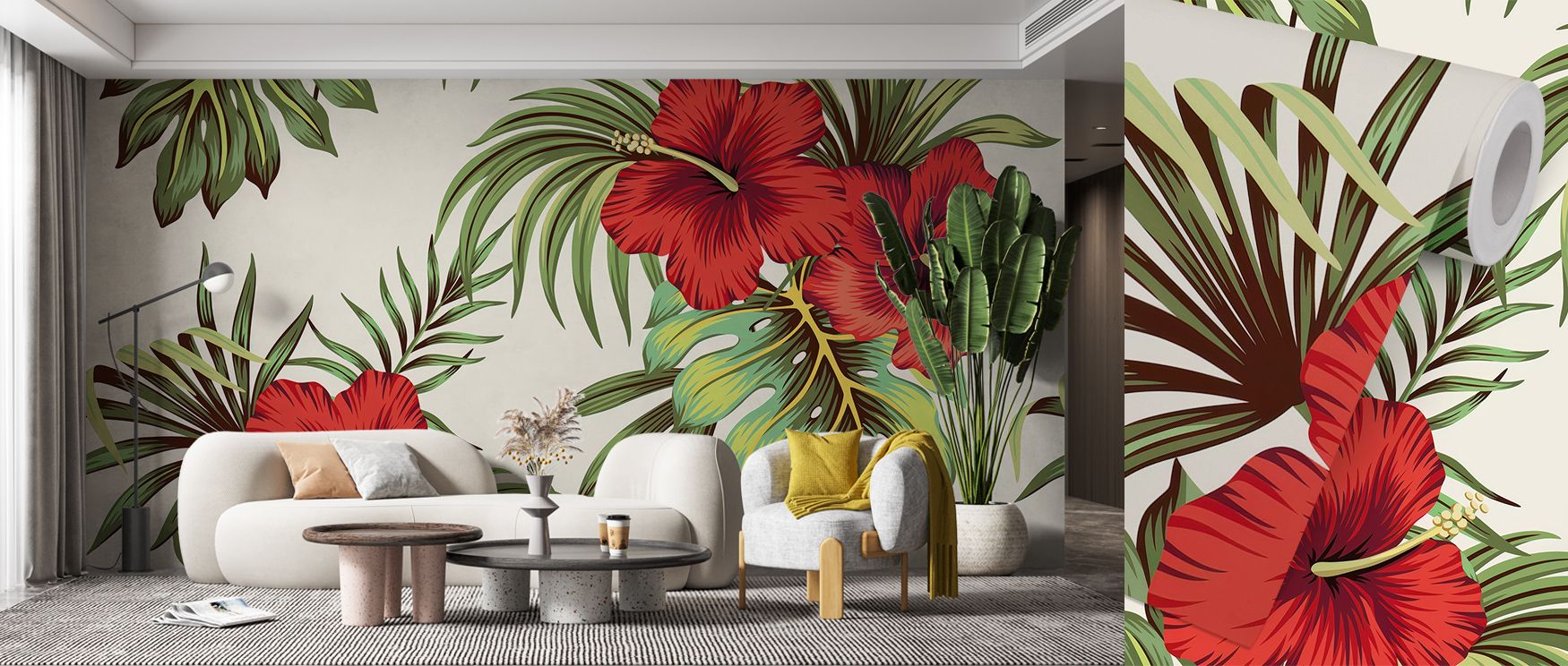 Natural beauty unfolds across the Calm Exotic Nature Wallpaper, where tropical leaves shimmer under touches of golden light. Every tone reflects emotion, movement, and calm strength. Designed for elegant, earthy interiors, it balances warmth and serenity,