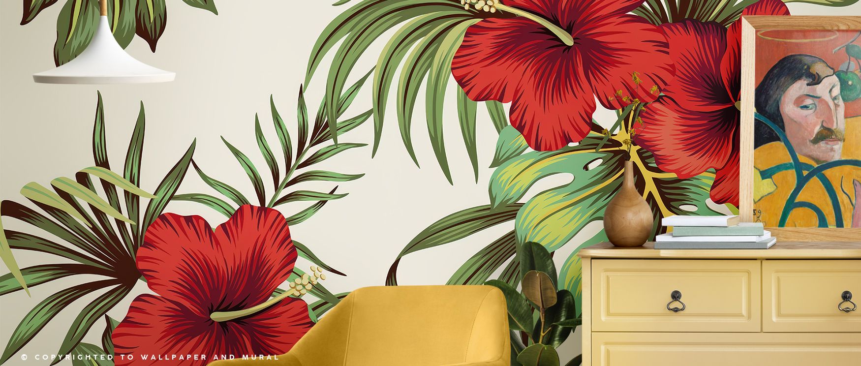 Gentle curves and layered greens characterize the Calm Exotic Nature Wallpaper, capturing nature’s organic grace. Each tone transitions seamlessly, blending art and stillness. The composition evokes harmony, enriching interiors with balance and fluid ener