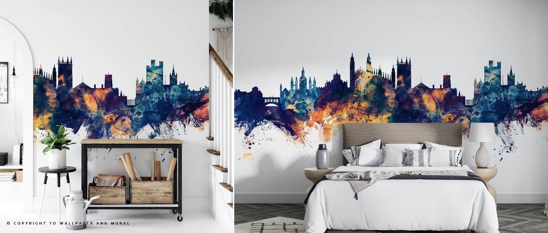 Twilight warmth defines the Cambridge England Skyline Blue & Bronze Wallpaper, where gentle transitions merge depth and structure. Each silhouette captures architectural integrity and emotional calm. The palette resonates with composure, offering understa