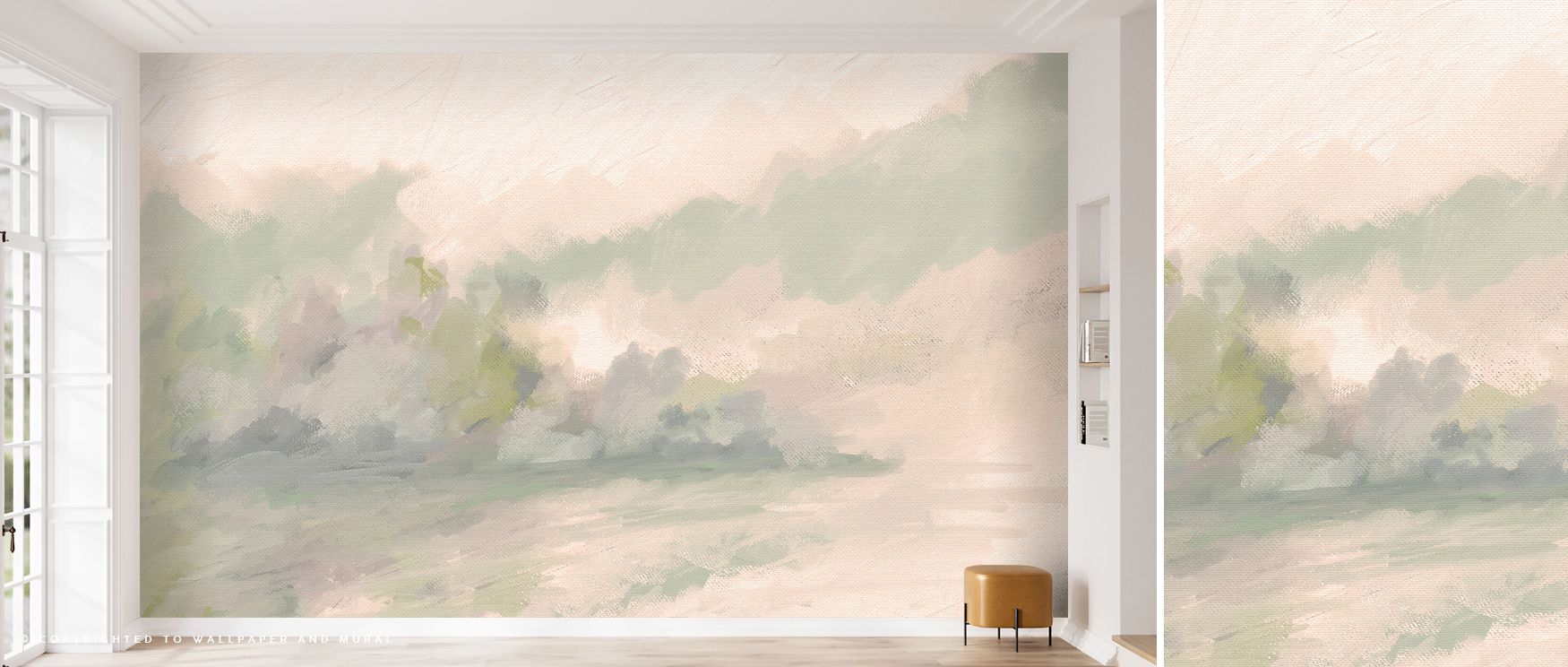 Delicate depth defines the Canvas Riverbank Wallpaper, its rippling composition painted in luminous restraint. Each tone feels natural yet intentional, adding refined softness and peace. The piece invites serenity and artistic renewal through organic conn