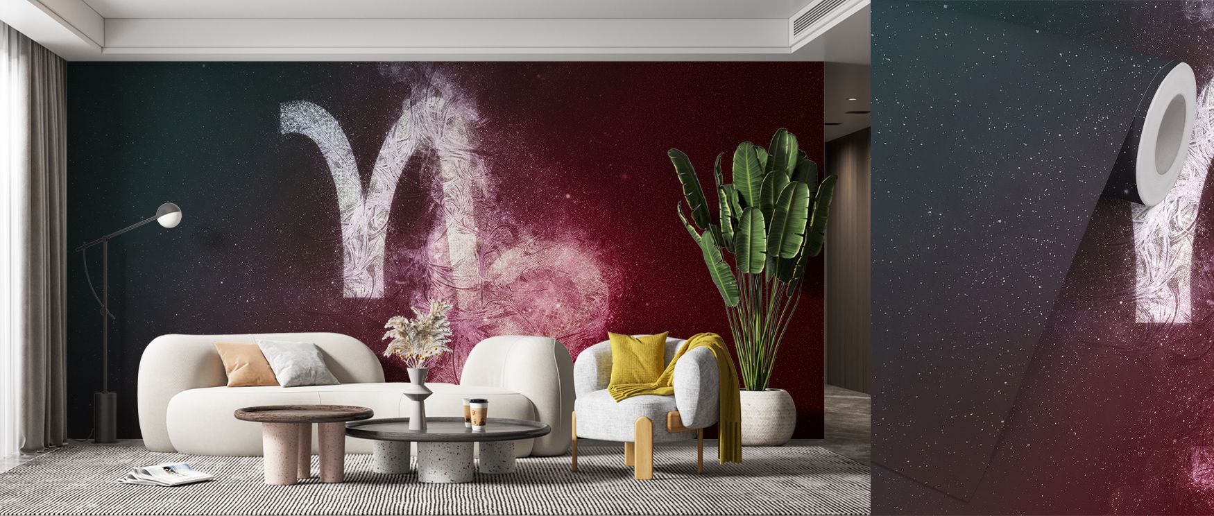 Luminous constellations stretch across the Capricorn Zodiac of Stars Wallpaper, evoking depth and imagination. The dark indigo backdrop creates rhythm and stillness, enriching interiors with the serenity of the cosmos and the allure of celestial artistry.