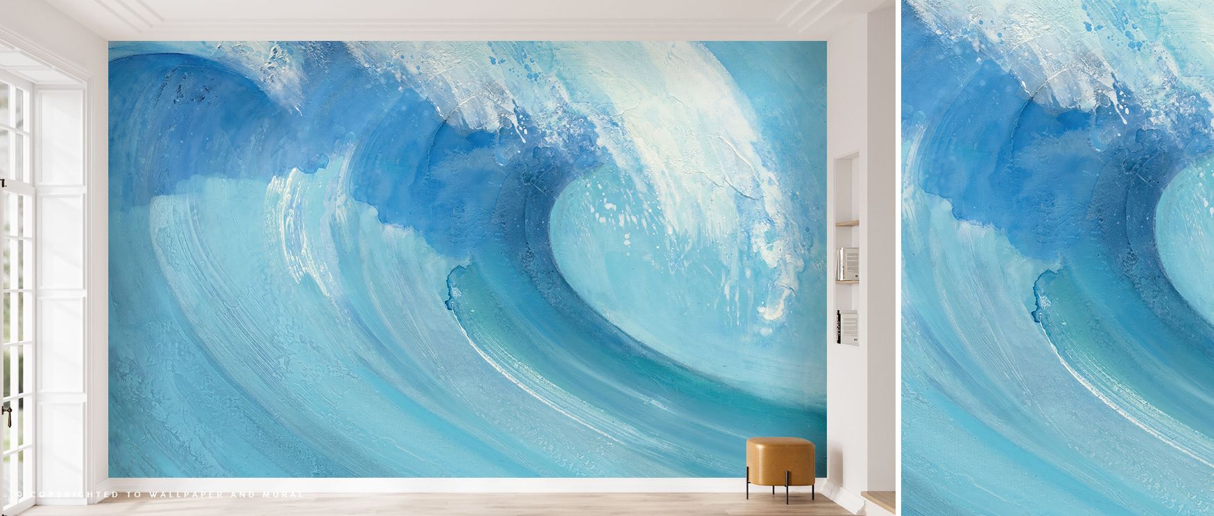 Light shimmer plays across the Catch a Wave Wallpaper, tracing curves of water and shadow. Each tone feels alive, reflecting calm strength and natural rhythm. Perfect for spaces seeking peace and coastal brightness. 