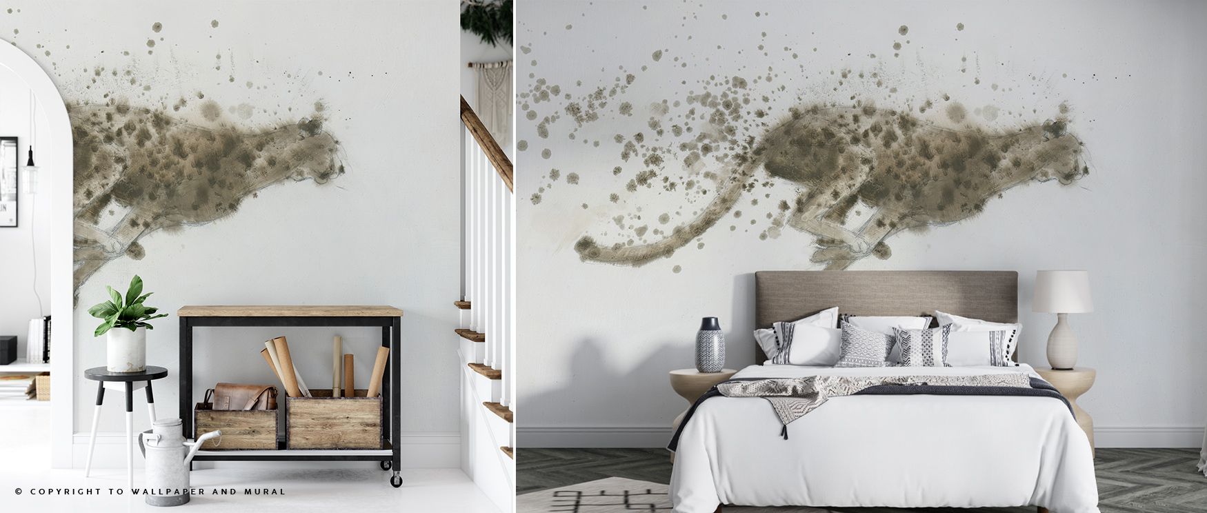 Amber tones shimmer through the Cheetah Graceful Power Wallpaper, blending light and movement. Each line radiates vitality, yet the composition remains serene. This balance of intensity and calm adds warmth and depth to interiors grounded in artistic grac