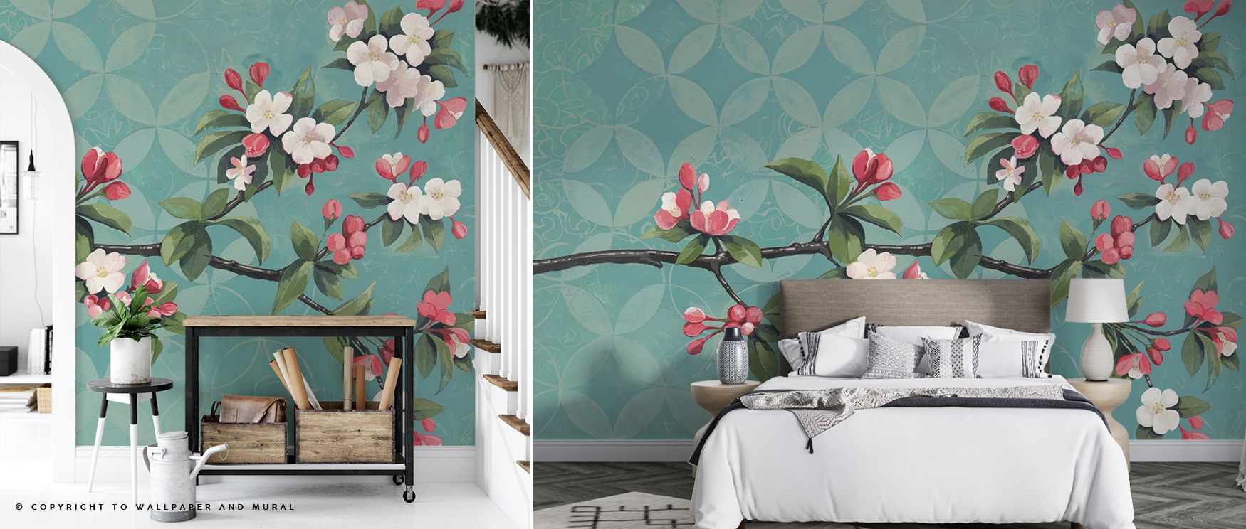 Petal-soft radiance defines the Cherry Blossoms Wallpaper, where delicate clusters of blush and ivory drift through gentle light. Each stem carries balance and tranquility, ideal for living rooms or restful bedrooms filled with calm brightness. Its textur