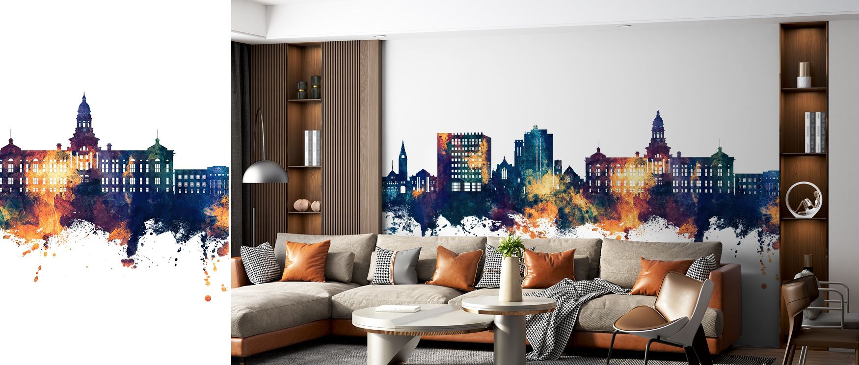 Refined tones shimmer through the Cheyenne Wyoming Skyline Blue & Bronze Wallpaper, forming a luminous skyline of proportion. Each detail radiates warmth and composure, offering a balanced visual rhythm for sophisticated interiors. 