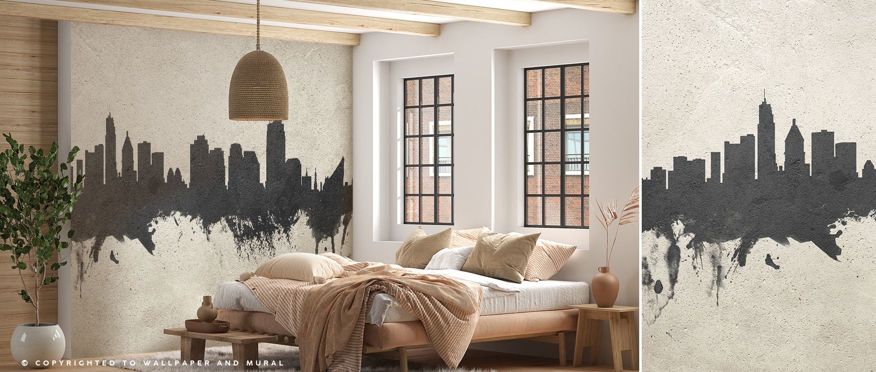 Minimalist strength radiates through the Cincinnati Ohio Skyline Concrete Wallpaper, where structure meets artful restraint. The cool gray tones create composure and focus, turning walls into expressions of modern identity and balance. 