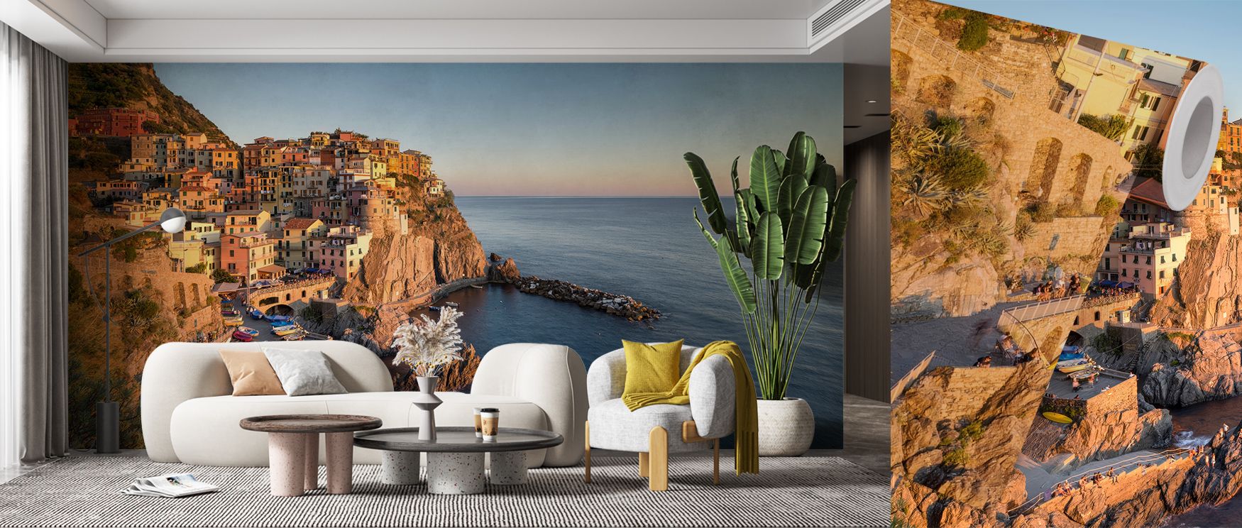 Layers of sunlight define the Cinque Terre Sunkissed Wallpaper, balancing brightness and depth. Each hue tells a story of calm sea air and endless horizon, enriching interiors with texture and radiant composition. 