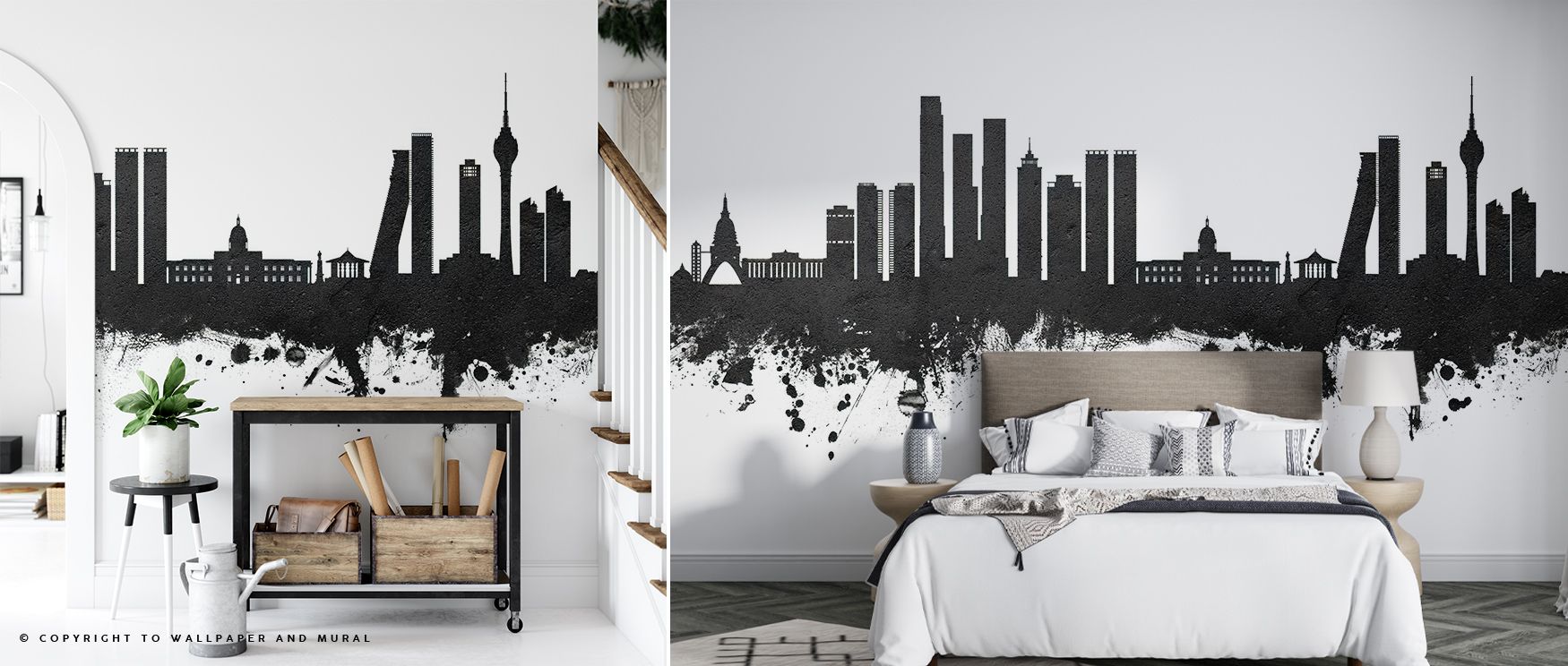 Architectural beauty flows across Colombo Sri Lanka Skyline Black & White Wallpaper, capturing Colombo’s dynamic skyline with bold precision. Its interplay of light and shade infuses walls with contemporary rhythm and serene movement. 