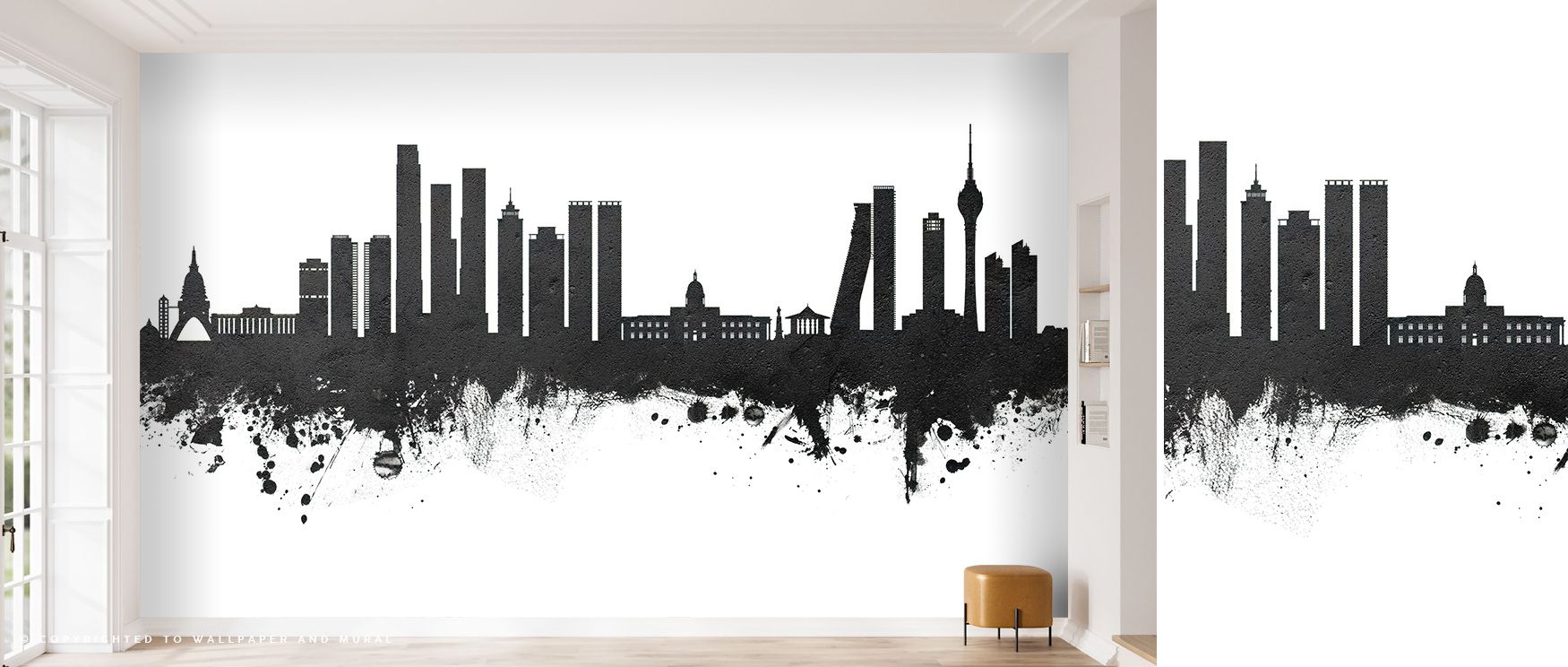 Strong contrasts emerge through Colombo Sri Lanka Skyline Black & White Wallpaper, where urban silhouettes gleam in minimalist grace. Light meets depth, evoking artistic stillness and strength perfect for interiors seeking quiet sophistication and lasting