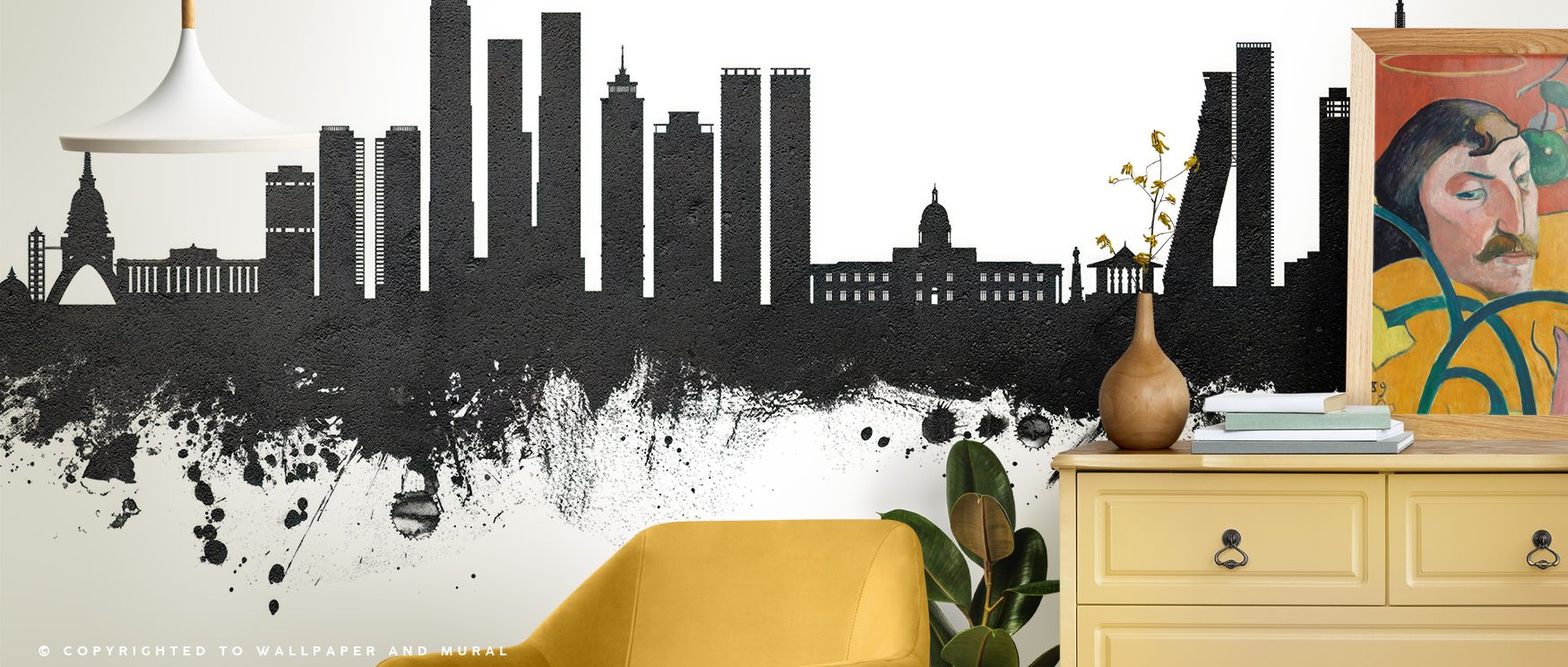 Elegance and geometry unite in Colombo Sri Lanka Skyline Black & White Wallpaper, with smooth gradients defining structure and depth. The monochrome palette offers timeless appeal, creating refined spaces of composure and form. 