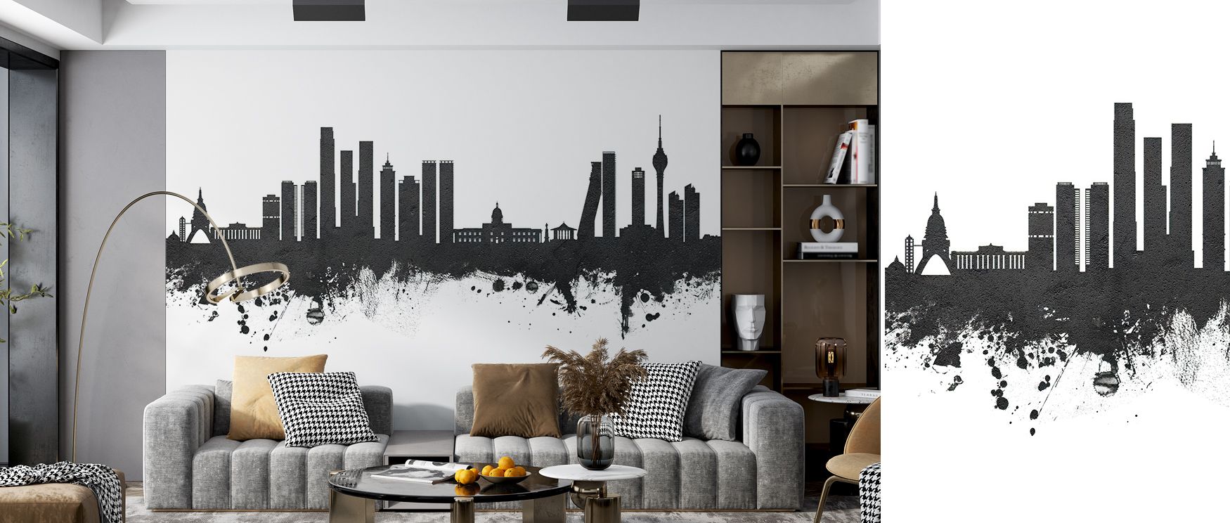 Balanced geometry highlights Colombo Sri Lanka Skyline Black & White Wallpaper, celebrating architectural order and urban vitality. Perfect for contemporary environments, it brings clarity and sophistication to any decor. 