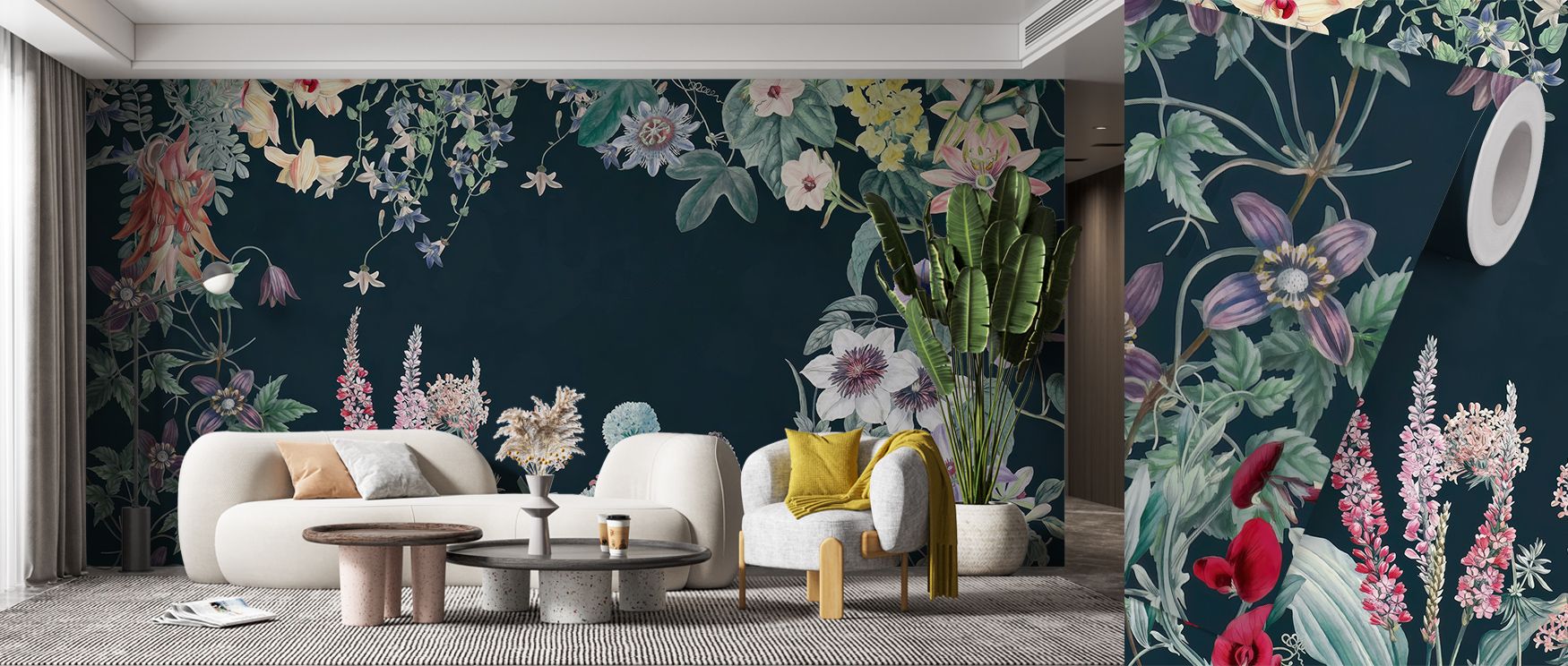 Gentle transitions of tone define Coming Through Dark Blue Wallpaper, uniting deep blue serenity with refined composition. The design embodies subtle artistry and atmospheric rhythm, infusing interiors with thoughtful aesthetic purity. 
