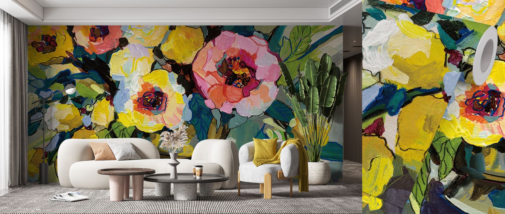 Pastel brightness defines Cottage Bouquet Wallpaper, blending graceful florals and soft foliage in harmony. Its light composition evokes tender balance and emotion, transforming spaces into visual celebrations of nature’s poetry. 