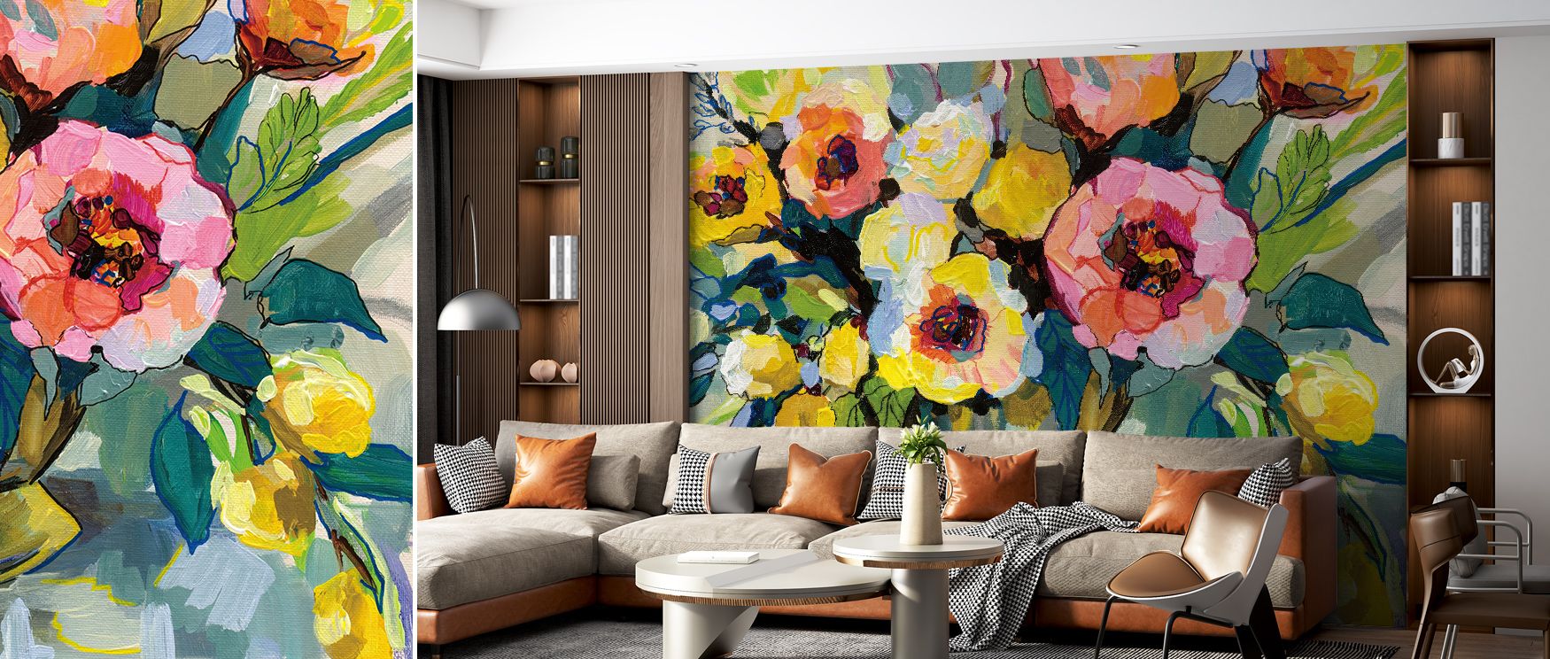 Natural radiance glows throughout Cottage Bouquet Wallpaper, expressing beauty through soft tone and depth. The floral movement feels alive, adding timeless countryside warmth and refinement to contemporary interiors filled with grace. 