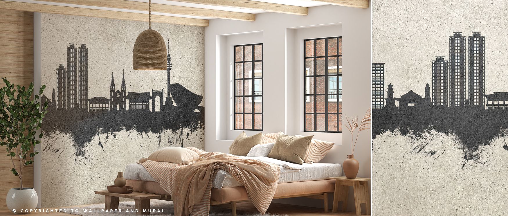 Industrial grace radiates from Daegu South Korea Skyline Concrete Wallpaper, where light glides over structured forms. Designed for elegant living, it captures stillness and motion together, offering a reflection of quiet urban artistry. 
