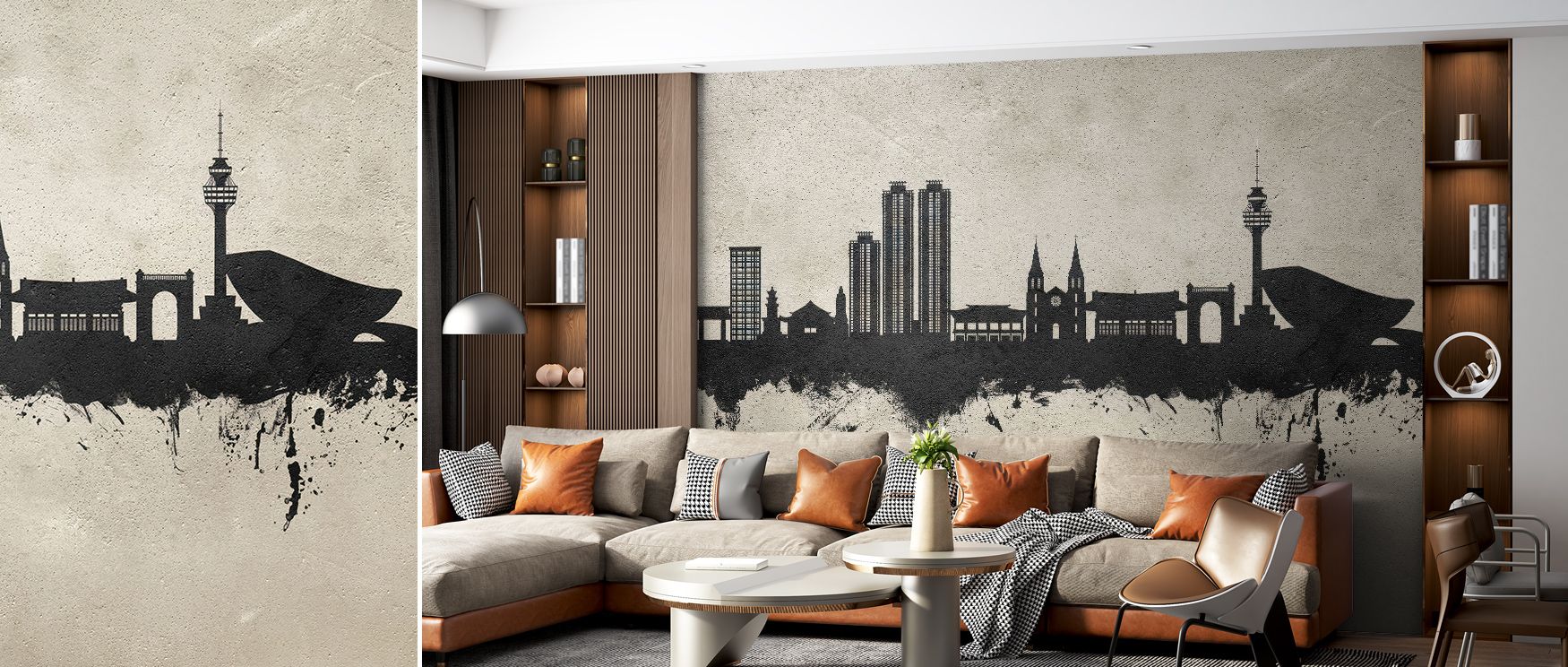 Minimalist elegance thrives within Daegu South Korea Skyline Concrete Wallpaper, with balanced tones conveying peace and modern symmetry. Each detail evokes stability, creating a design language grounded in light, proportion, and architectural flow. 