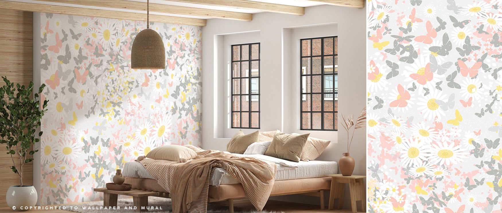 The poetic swirl of blooms across Daisy Swirl Whimsical Delight Wallpaper evokes the movement of a summer breeze. Each petal seems to drift gently, filling your space with cheerful softness and an airy glow. Perfect for uplifting moods in gentle living ar