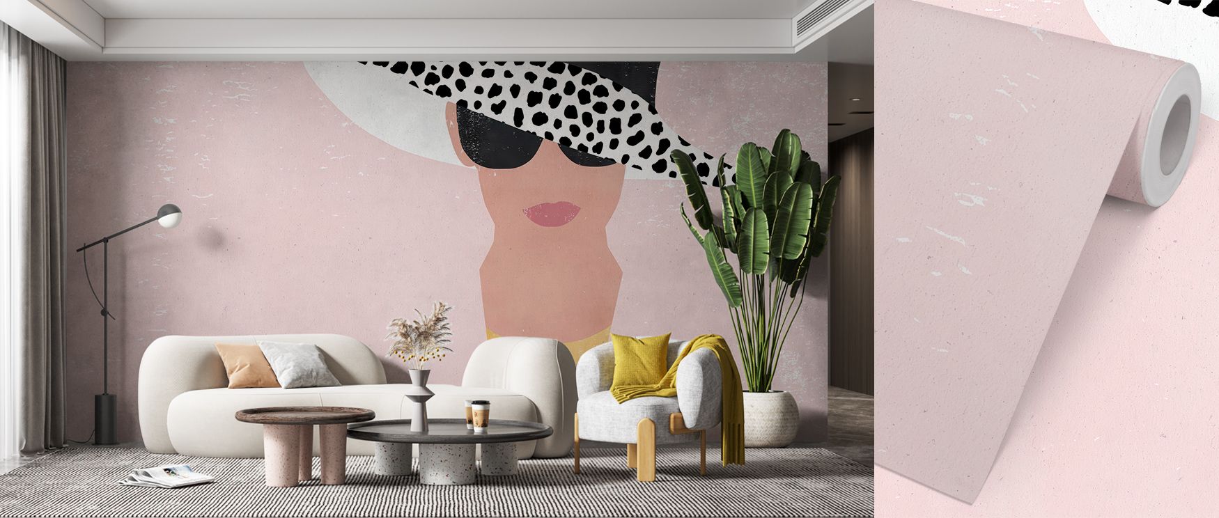 A fusion of geometry and style shines through Dotted Fashion Forward Wallpaper as dots sweep gracefully across its surface. Their alignment forms an abstract pattern that radiates fluidity and balance, adding warmth and structure to modern living areas. 