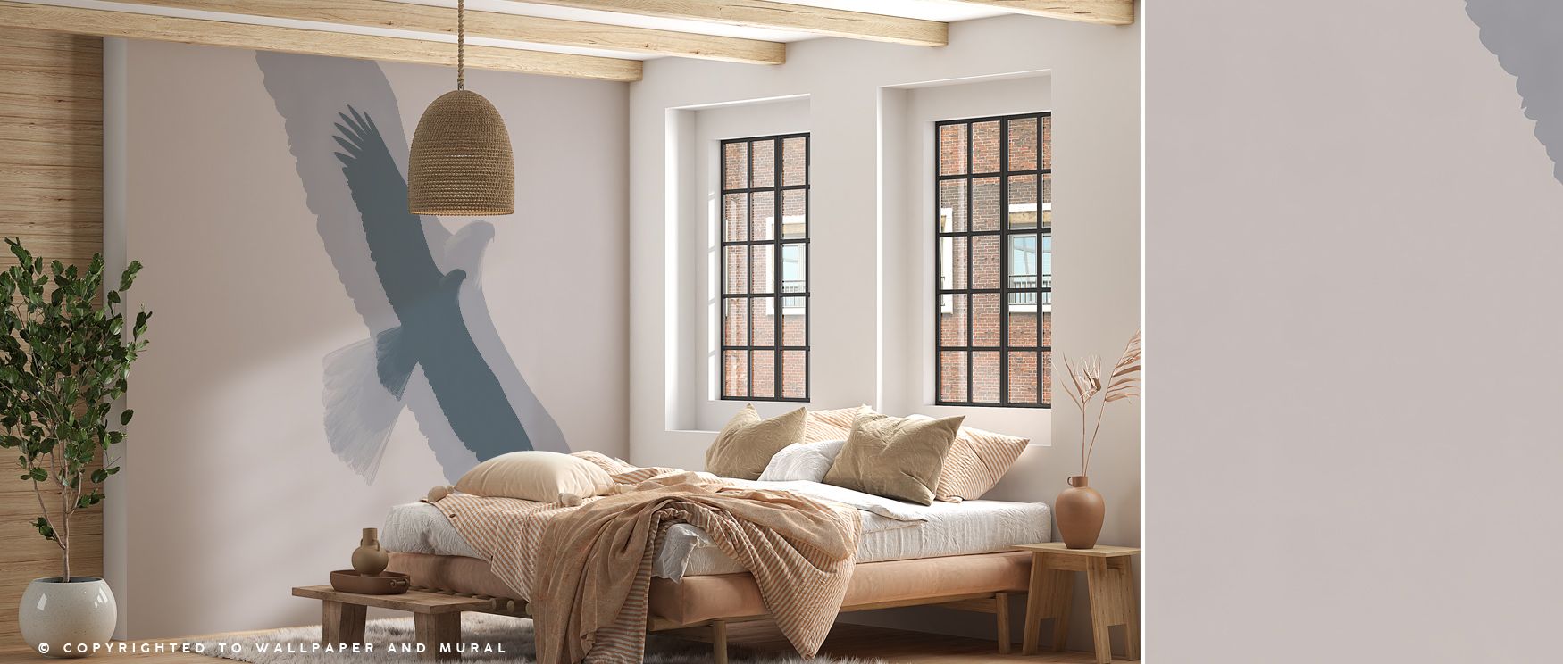 Twin wings rise in elegant symmetry through Double Eagle Flight Wallpaper, as each eagle glides effortlessly through vast skies of color and depth. The composition embodies freedom and strength, transforming walls into breathtaking expressions of nature’s