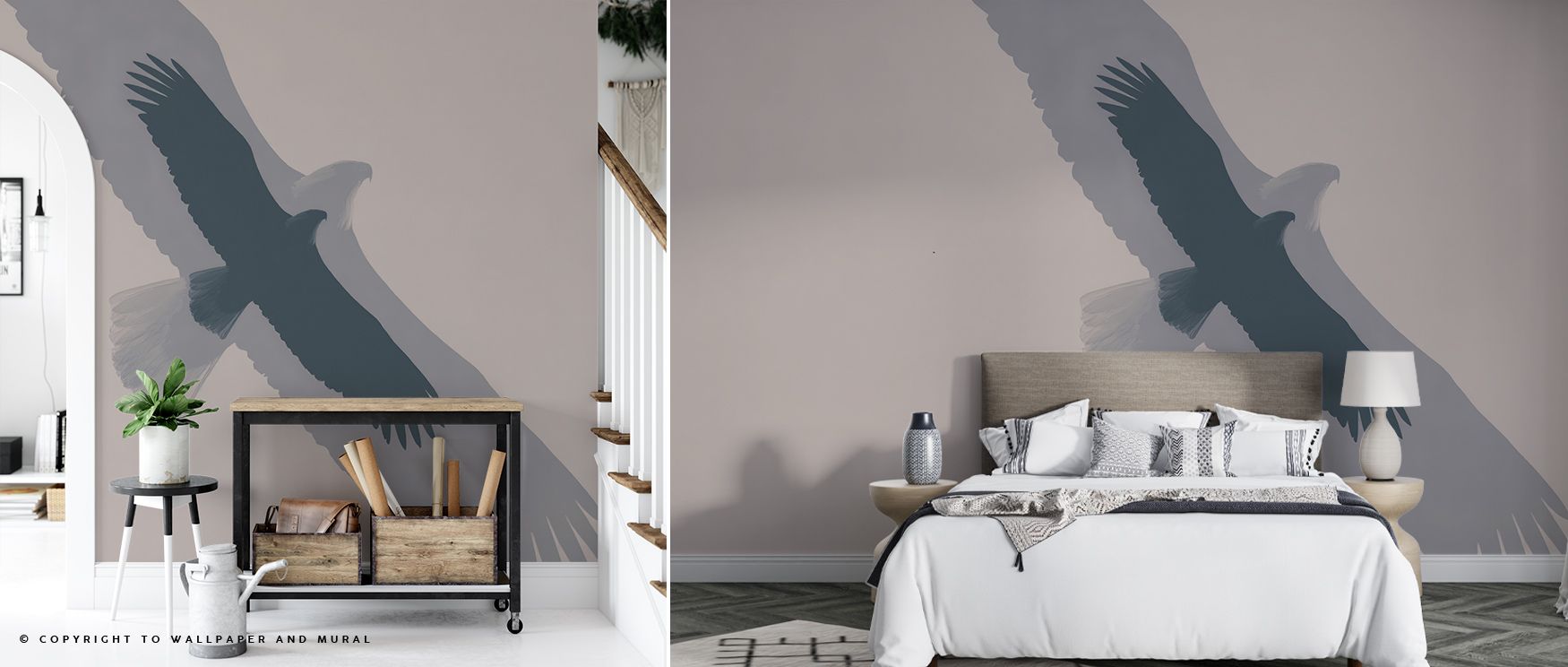 Sweeping strokes of motion define Double Eagle Flight Wallpaper as the two eagles soar with purpose. Their forms echo harmony and courage, the interplay of light across their feathers capturing the quiet intensity of flight. Ideal for interiors valuing st