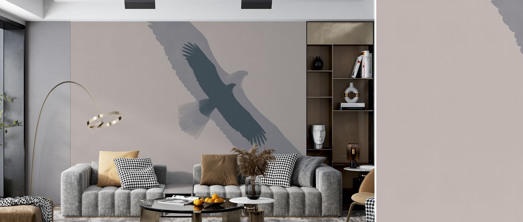 With commanding elegance, Double Eagle Flight Wallpaper portrays nature’s beauty through harmonious balance. The silhouettes glide with fluid precision, filling interiors with serenity and quiet confidence. 