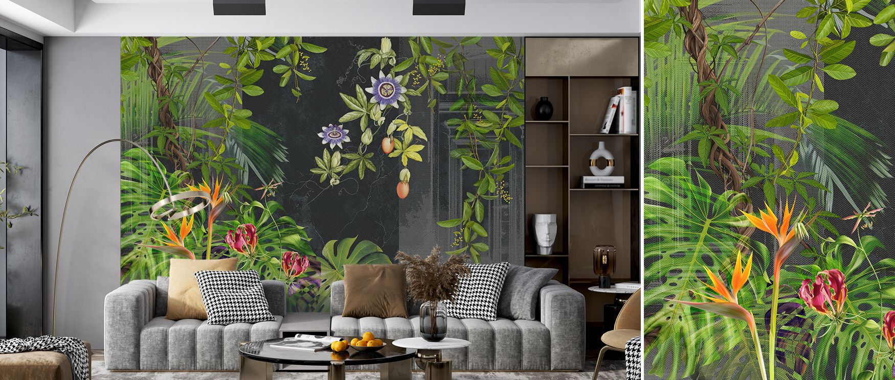 A symphony of color breathes through Dragons Fruit at Home Wallpaper as magenta blossoms dance across soft backgrounds. The composition’s joyful rhythm and refreshing tone add warmth and emotion to refined interiors. 
