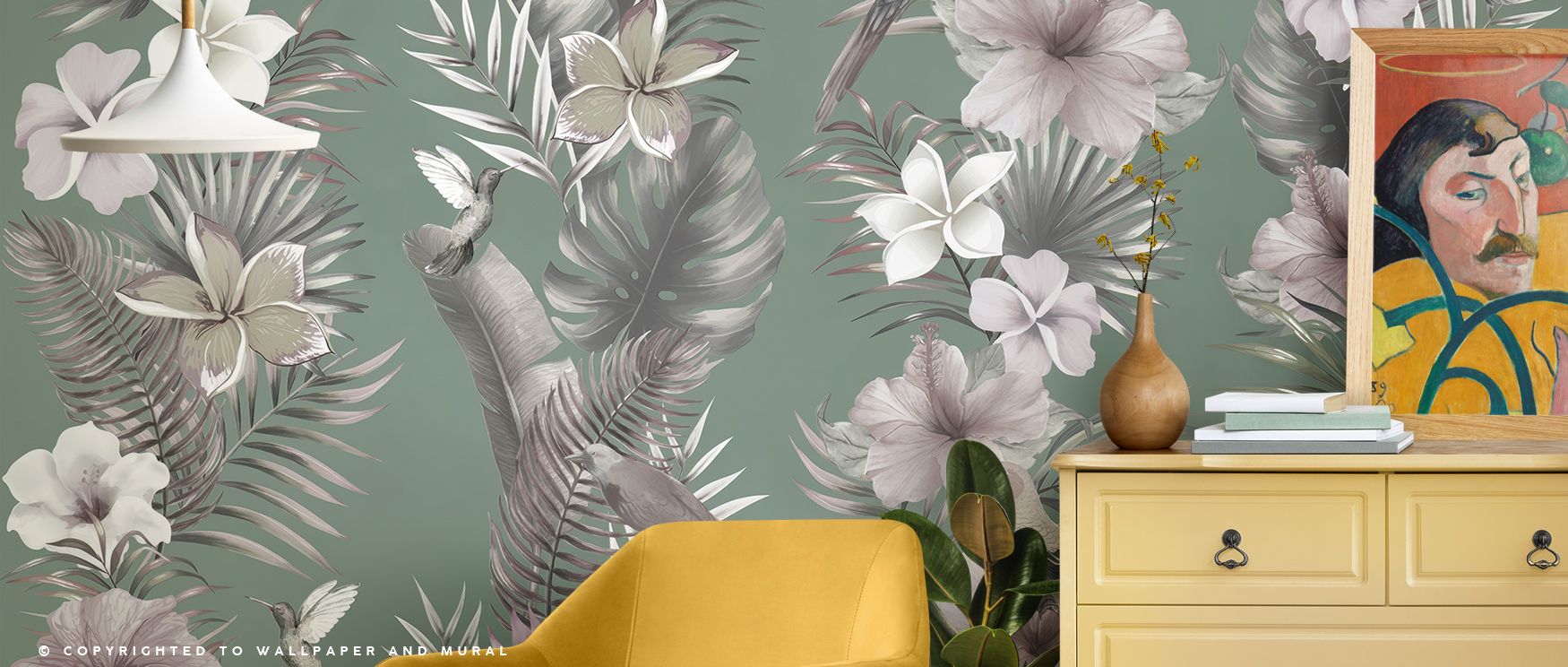 Gentle tones of sage and emerald ripple across Exotic Vibesvdf Wallpaper, blending strength and softness. The fluid lines create visual music that fills interiors with charm, making spaces feel both grounded and free. 