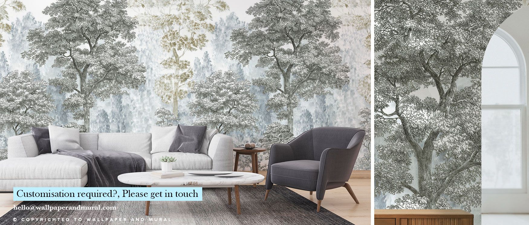 Expansive roots and towering trees form the heart of this wallpaper, turning walls into serene forest-inspired backdrops ideal for bedrooms or studies. 